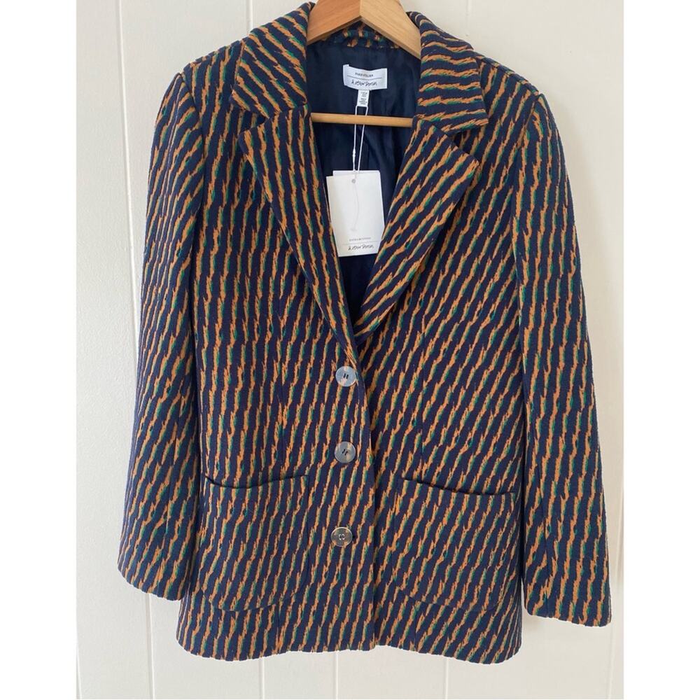& Other Stories Navy Striped Blazer Twee Workwear Size 6 NWT - Picture 5 of 11